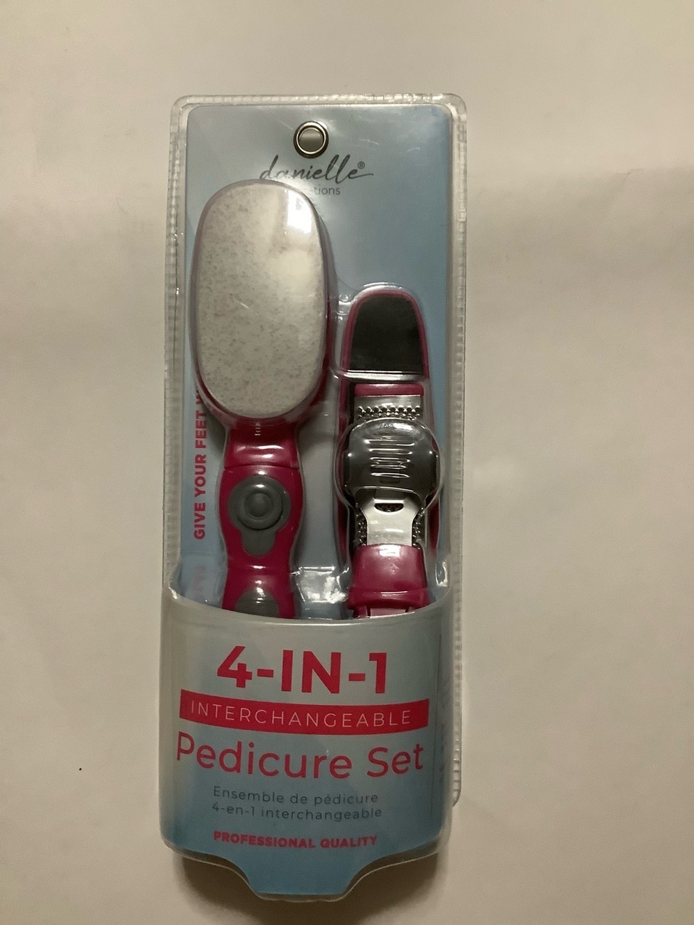 Danielle 4-in-1 Pink Interchangeable Pedicure Set